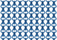 Fio Mesh Screen Curtain Blue Color da decoração do elo de corrente da liga de alumínio