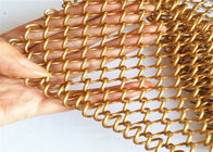 Rede de arame tecida decorativa da cor SS316 do ouro para a cortina e o divisor do espaço