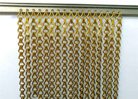 Cortina decorativa de alumínio da mosca da corrente do metal da largura da rede de arame 3m do ouro