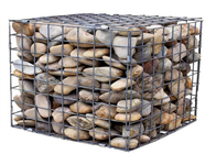Caixa de gabião soldada com furo retangular para paisagem externa preenchida com pedra galvanizada