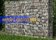 Caixa de gabião soldada com furo retangular para paisagem externa preenchida com pedra galvanizada