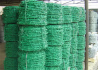 Arame farpado revestido de PVC verde com fios duplos torcidos