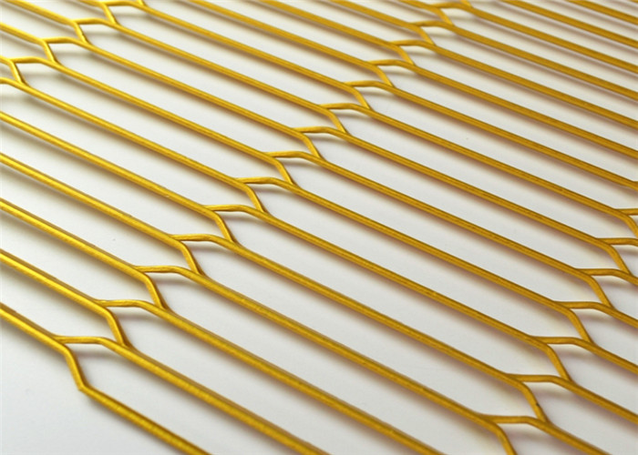 rede de arame expandida decoração do metal do ouro do furo de 150mm