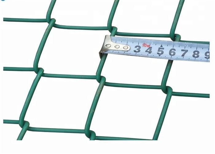 Elo de corrente revestido verde do Pvc que cerca o furo Diamond Mesh de 60x60mm